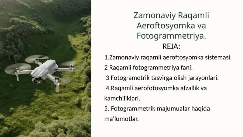 Zamonaviy Raqamli Aeroftosyomka Sistemasi