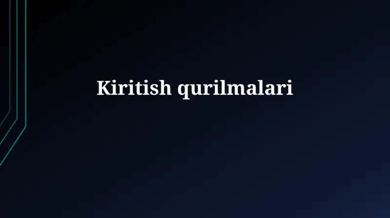 Asosiy kirish qurilmalari