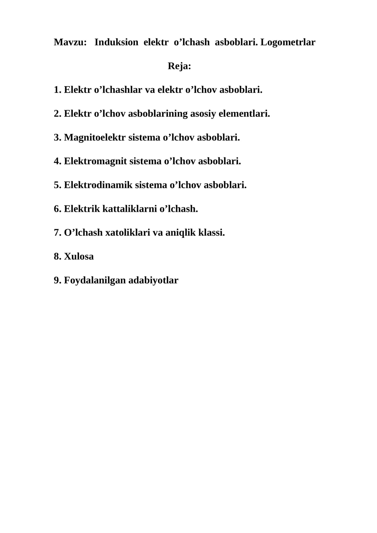 Induksion elektr o’lchash asboblari. Logometrlar