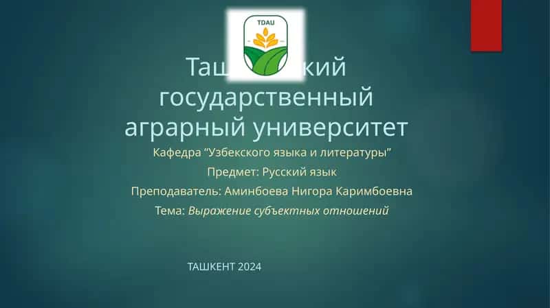 Выражение субъектных отношений