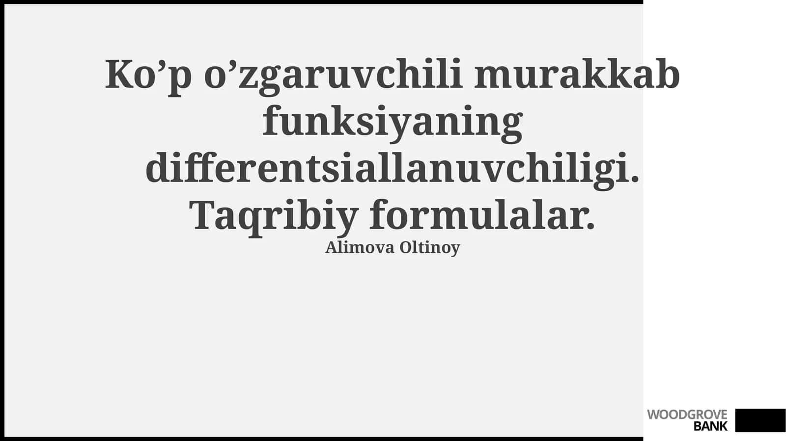 Ko’p o’zgaruvchili murakkab funksiyaning differentsiallanuvchiligi