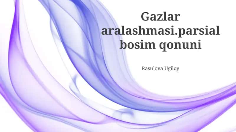 Qisman Bosim Qonuni