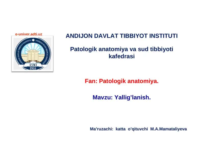 Patologik anatomiya va sud tibbiyoti kafedrasi
