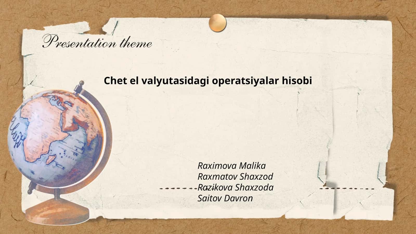 Chet el valyutasidagi operatsiyalar hisobi