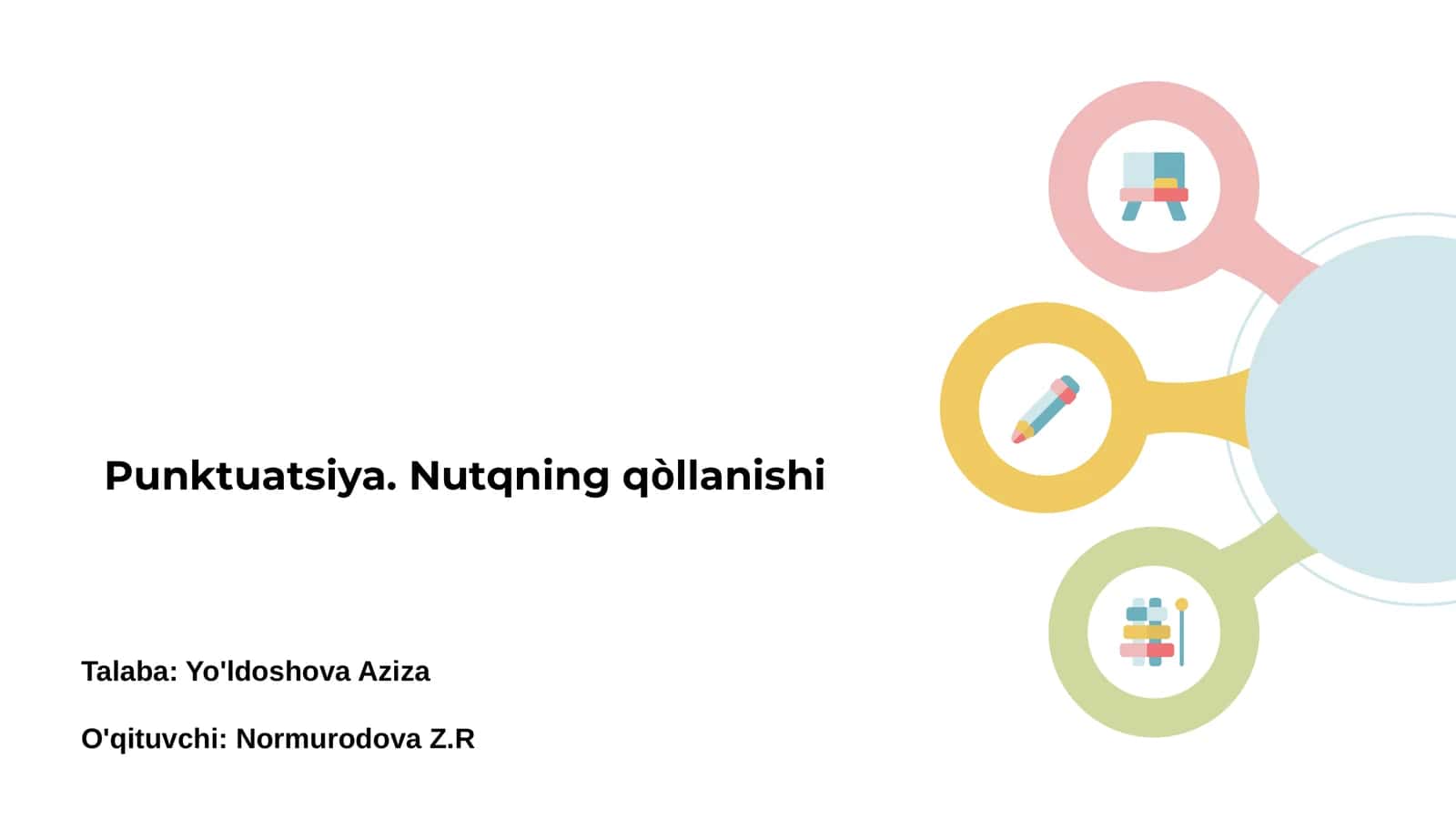 Punktuatsiya. Nutqning qòllanishi