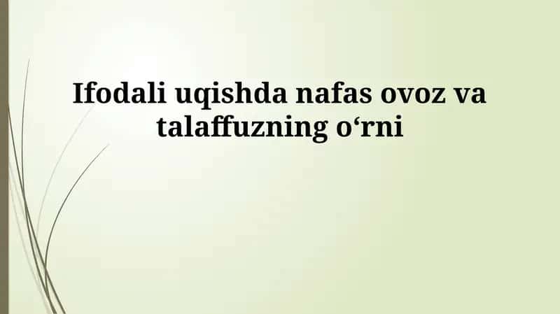 Nafas, ovoz va talaffuz