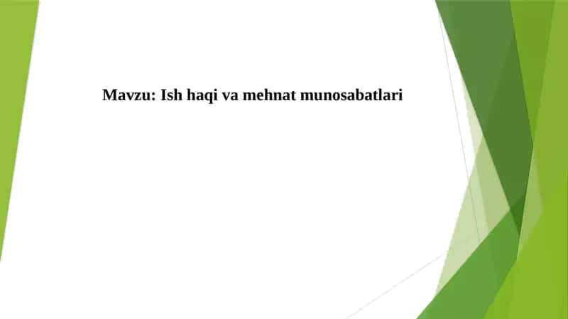 Ishhaqi va mehnat munosabatlari