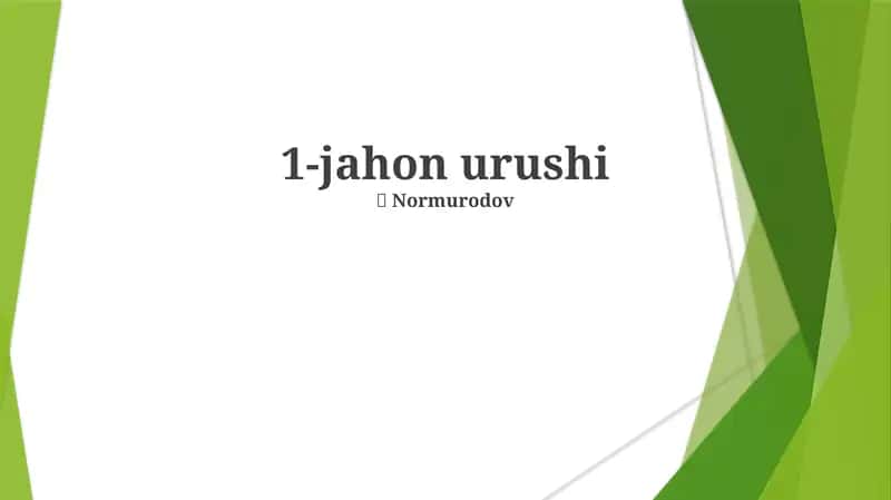 1-jahon urushi