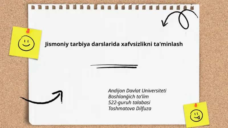 Jismoniy tarbiya darslarida xafvsizlikni ta'minlash