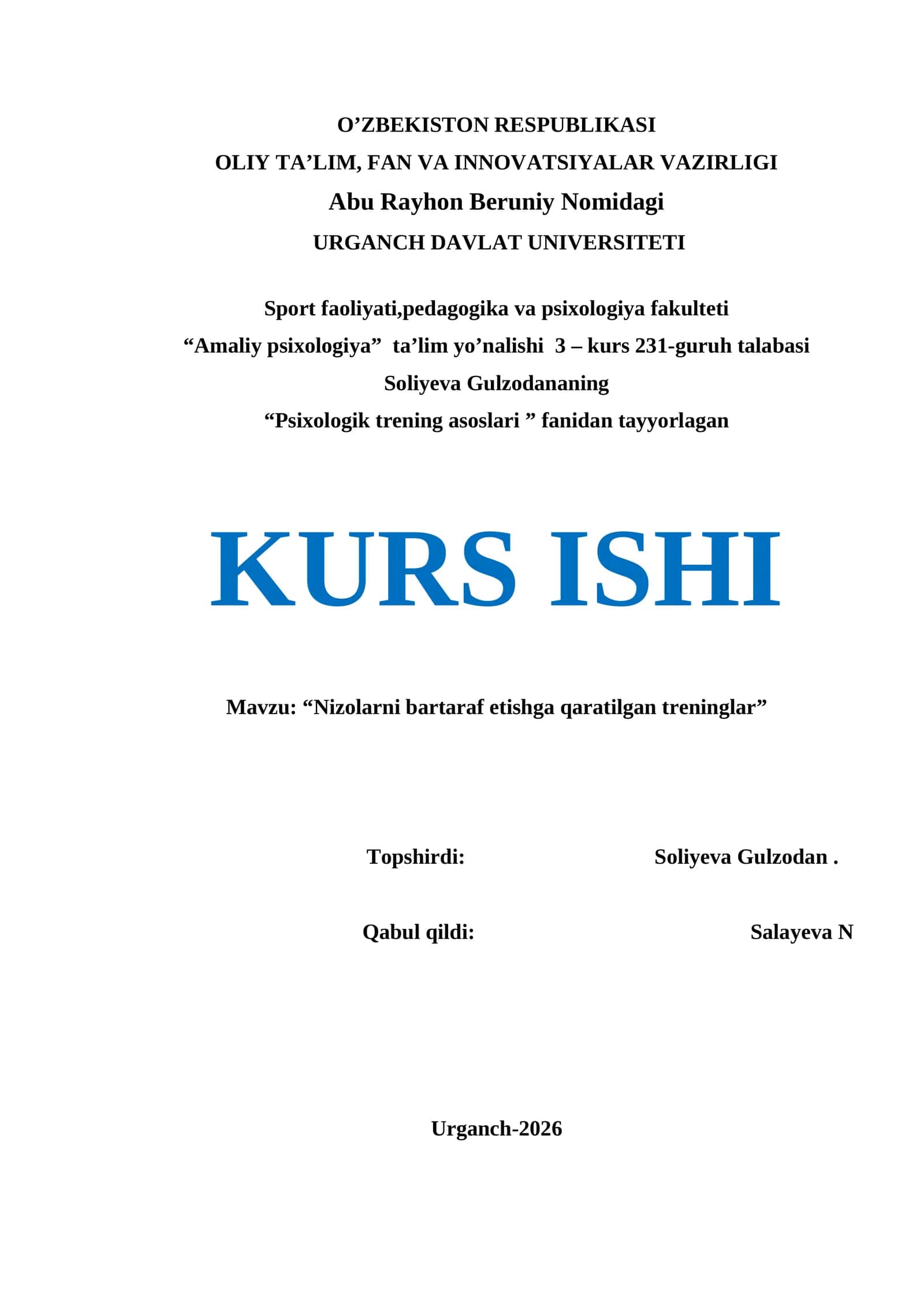 Nizolarni bartaraf etishga qaratilgan treninglar