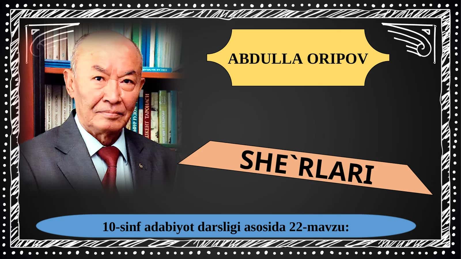 ABDULLA ORIPOV SHE`RLARI «MUNOJOT»NI TINGLAB