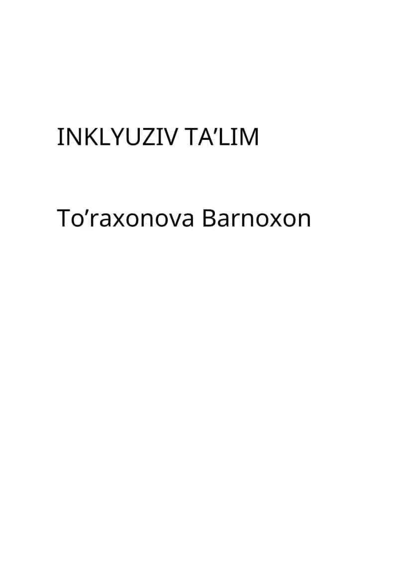 INKLYUZIV TA’LIM
