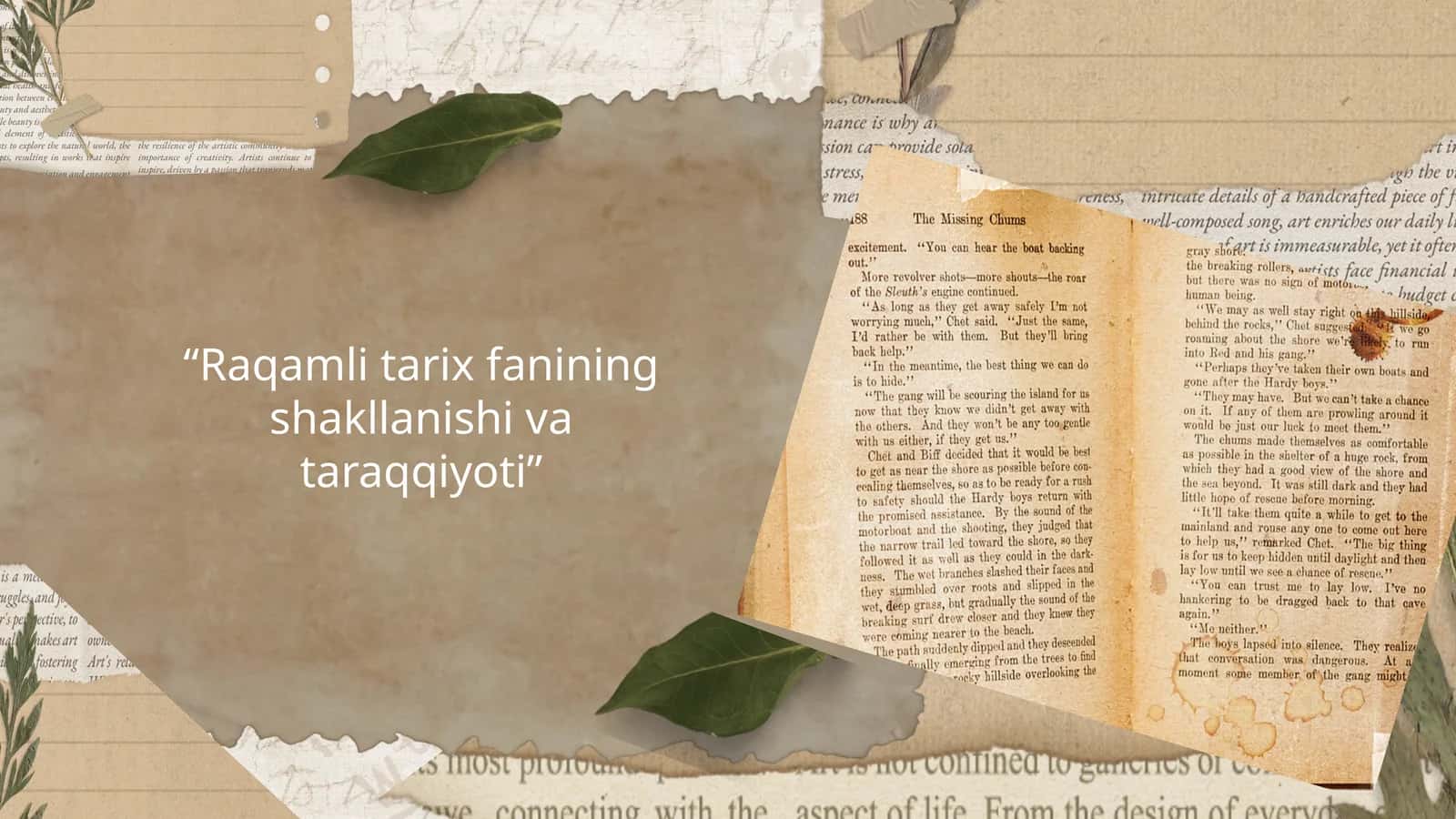 Raqamli tarix fanining shakllanishi va taraqqiyoti