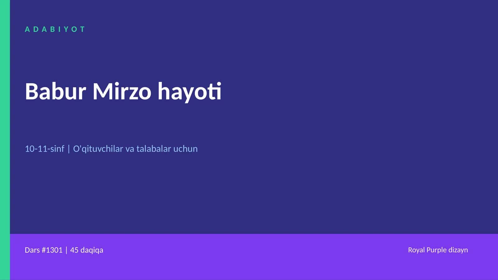 Babur Mirzo hayoti