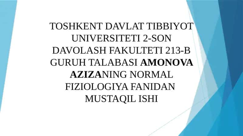 ORGANIZMNING BIOLOGIK SUYUQLIKLARI