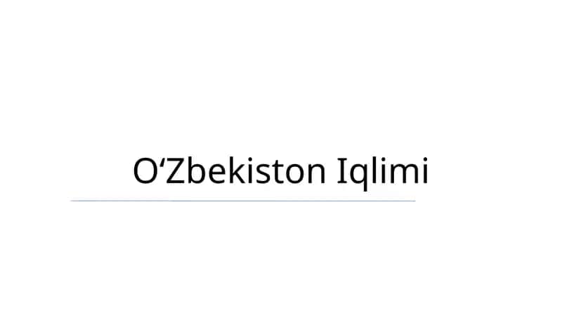 Oʻzbekiston Iqlimi