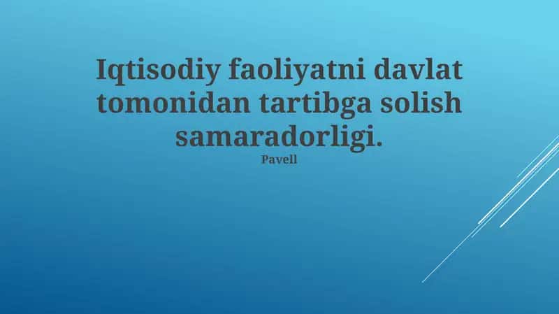 Davlat Tartibga Solishning Kelajagi