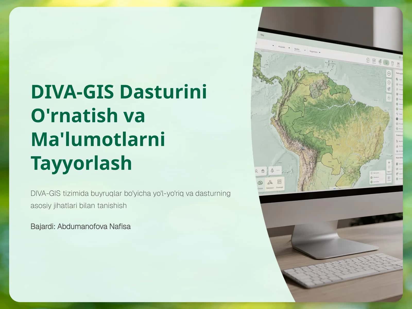 DIVA-GIS Dasturini O'rnatish va Ma'lumotlarni Tayyorlash