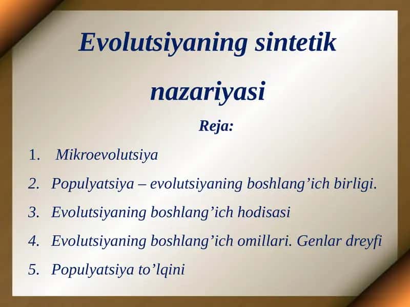 Evolutsiyaning sintetik nazariyasi