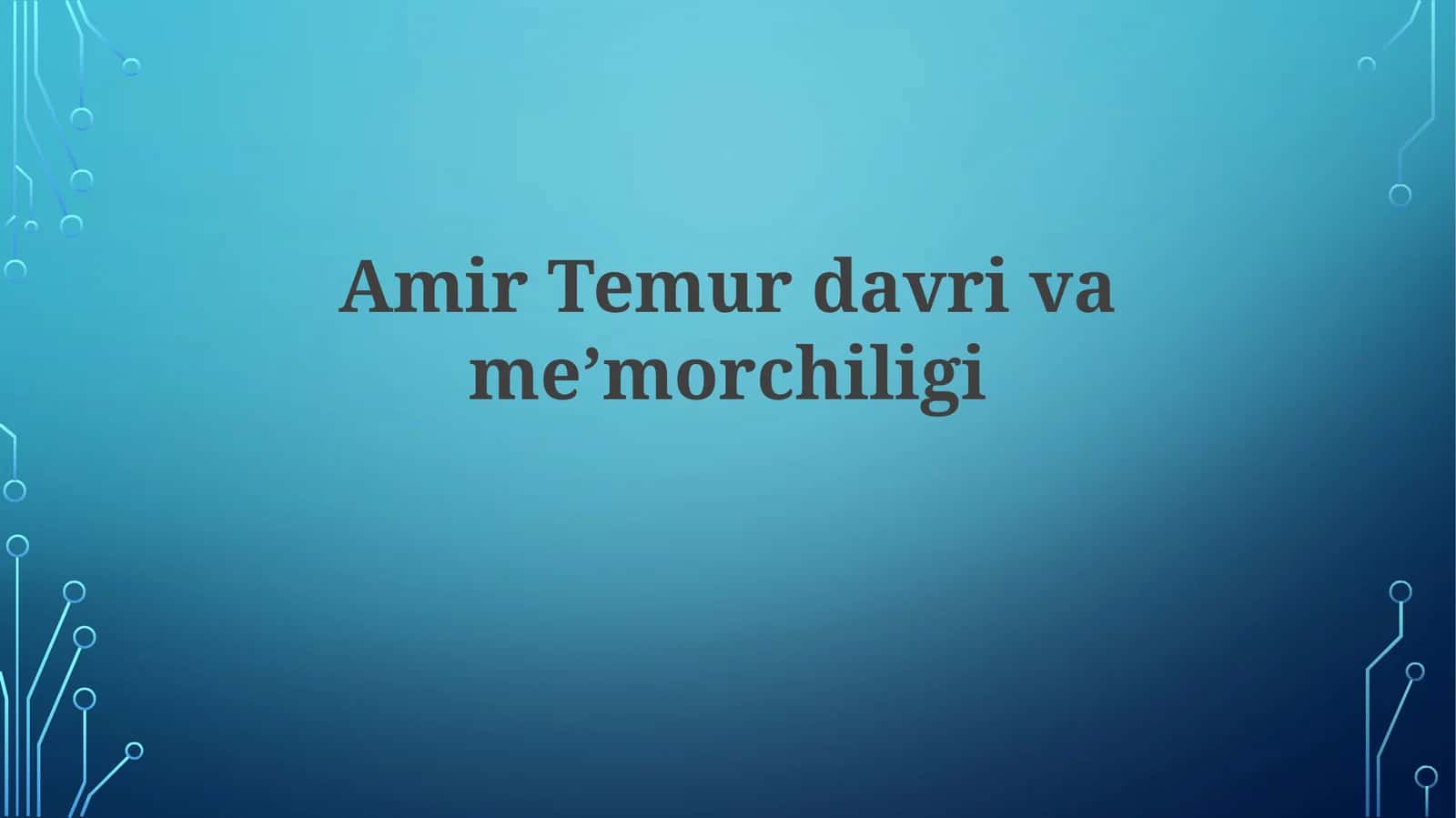 Amir Temurdavrivameʼmorchiligi