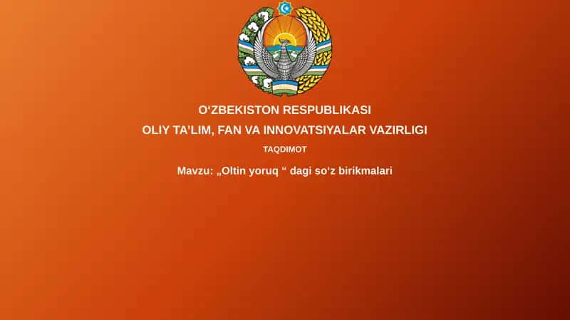 Oltin yoruq dagi so'z birikmalari