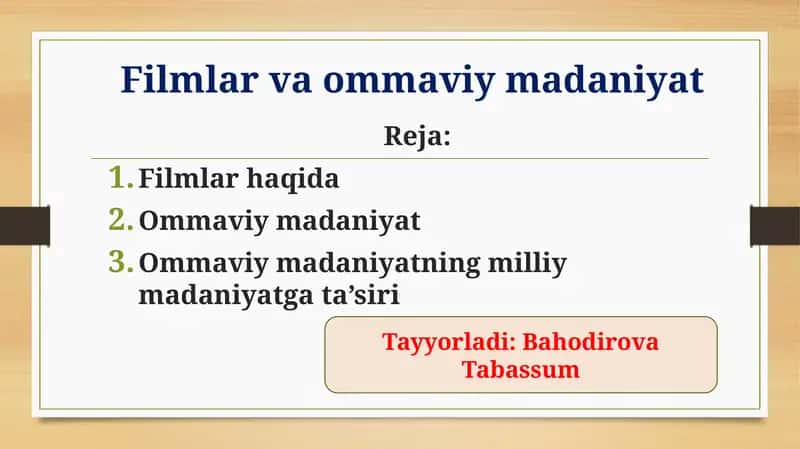 Filmlar va ommaviy madaniyat
