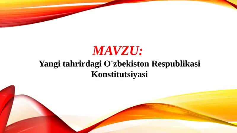 O'zbekiston Respublikasi Konstitutsiyasi