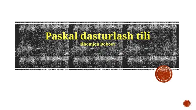 Paskal dasturlash tili