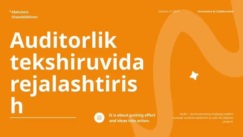 Auditorlik tekshiruvida rejalashtirish