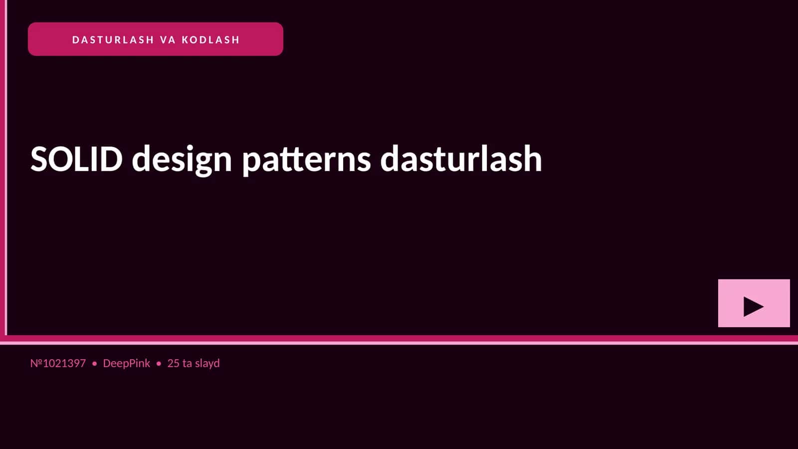 DASTURLASH VA KODLASH