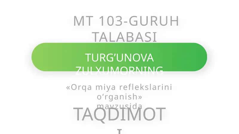 Orqa miya reflekslarini o'rganish