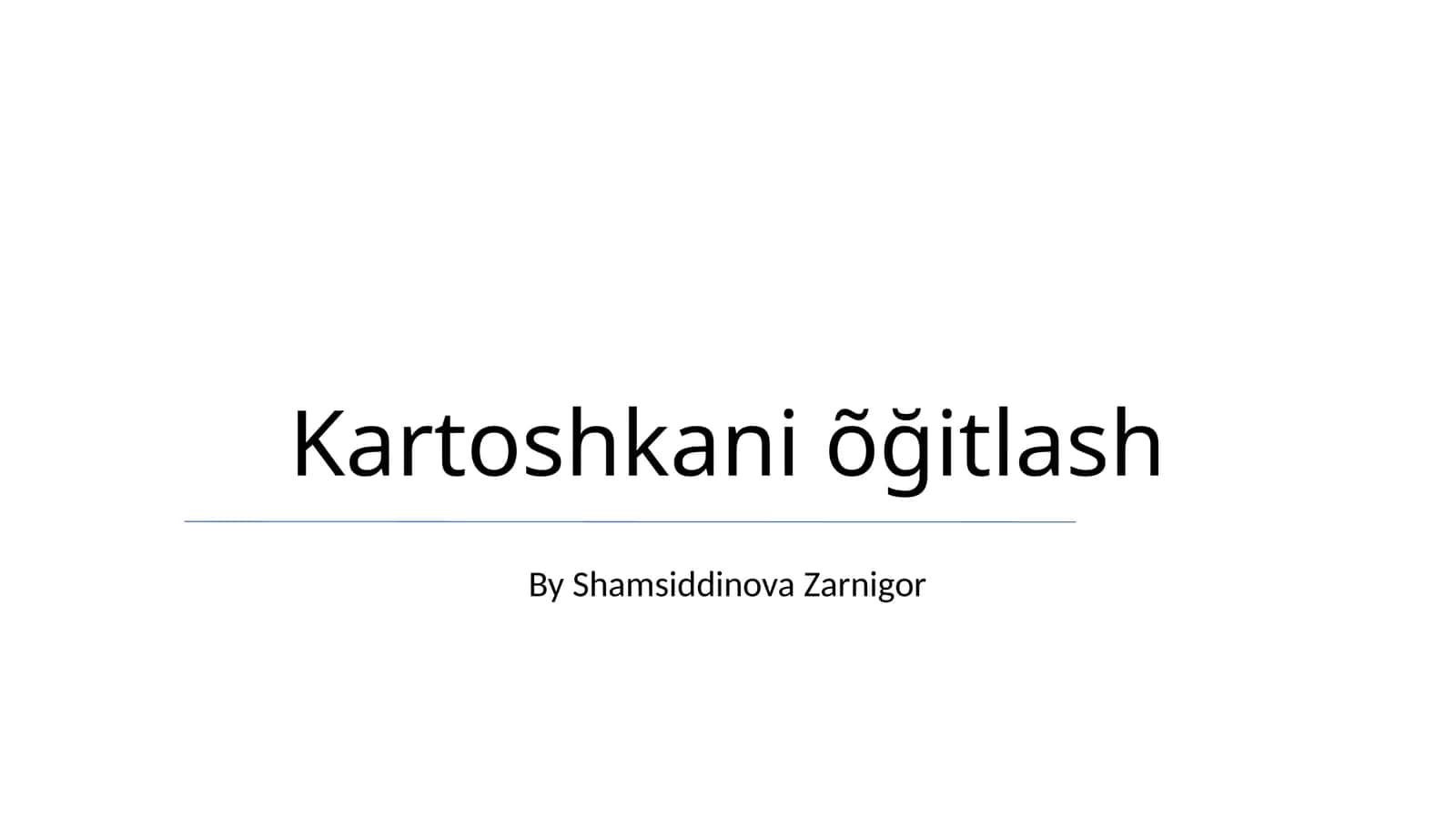 Kartoshkani õğitlash