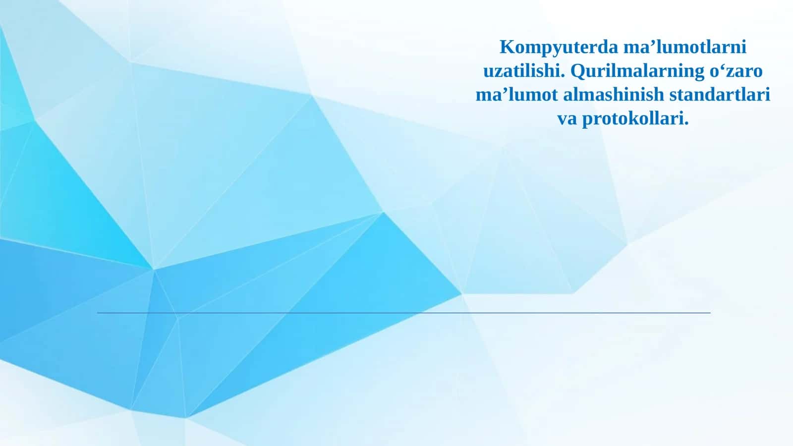 Kompyuterda ma'lumotlarni uzatilishi