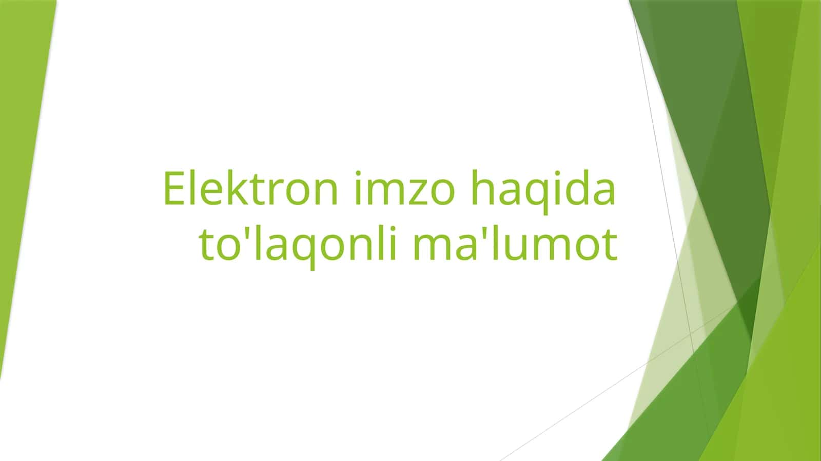 Elektron imzo haqida to'laqonli ma'lumot