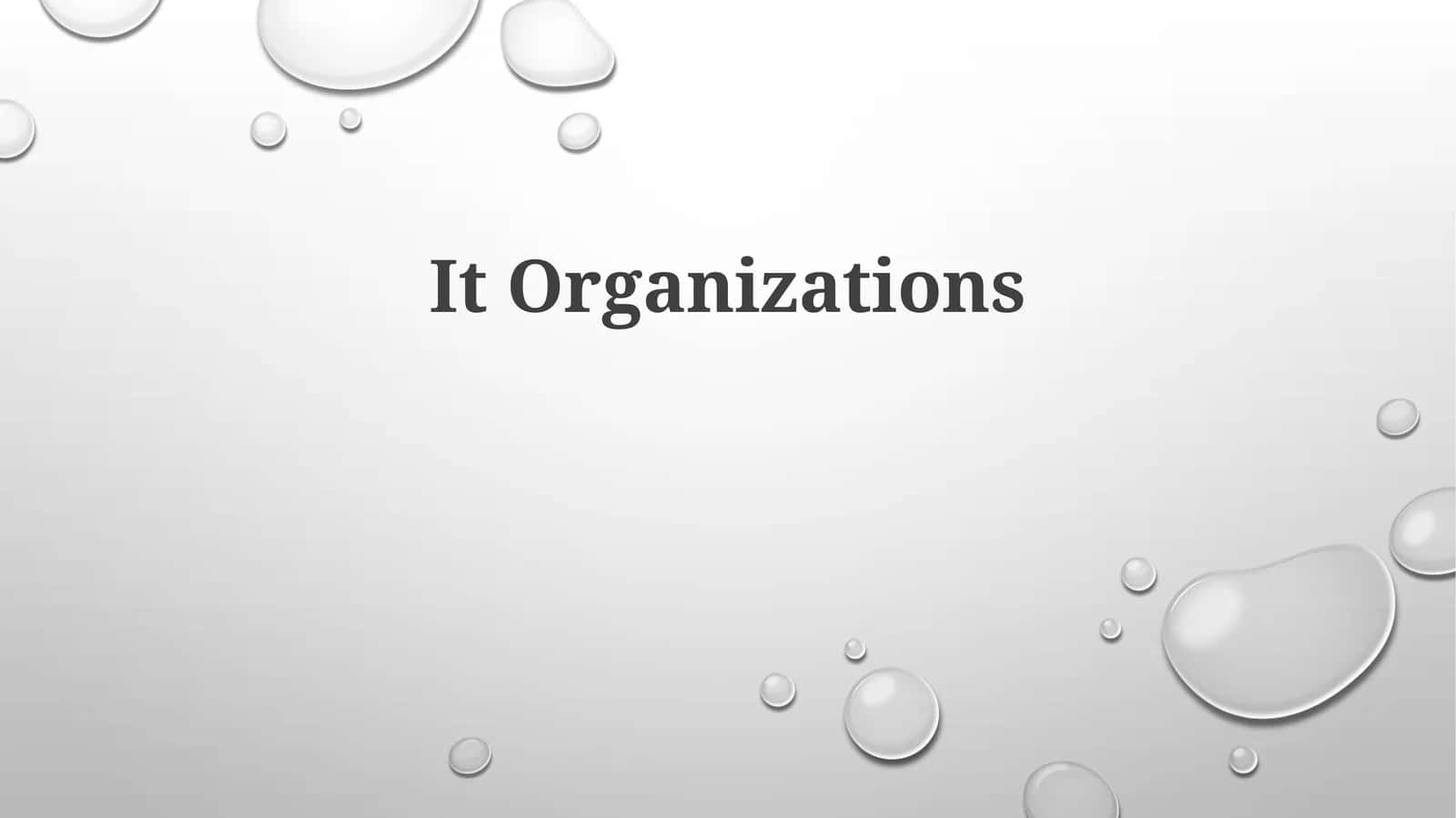 IT Organizations