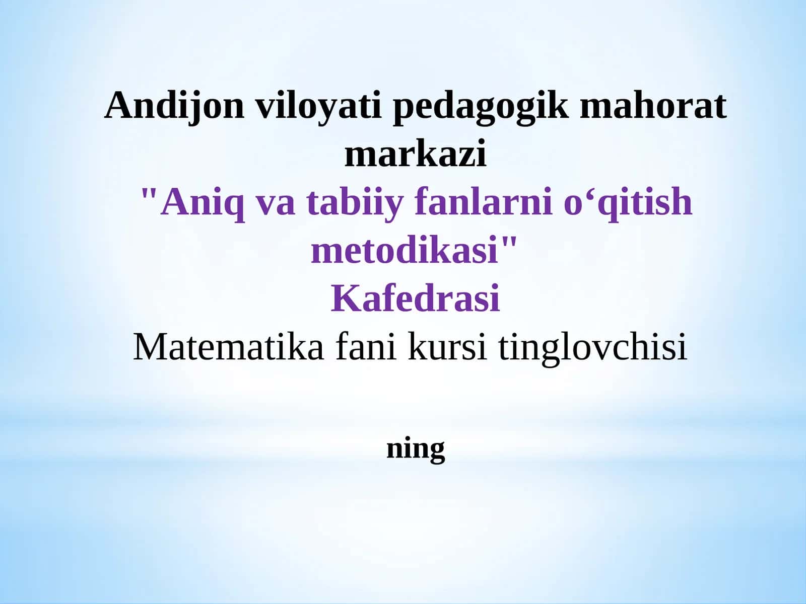 Algebraik ifodalarni o’qitish metodikasi