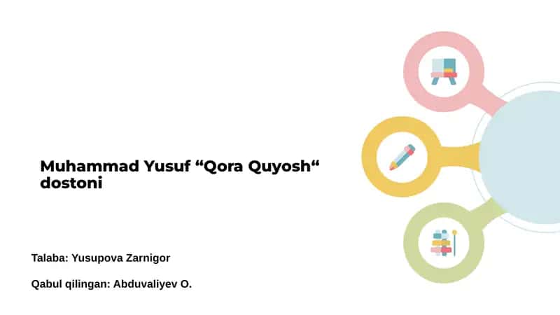 Muhammad Yusuf “Qora Quyosh“ dostoni