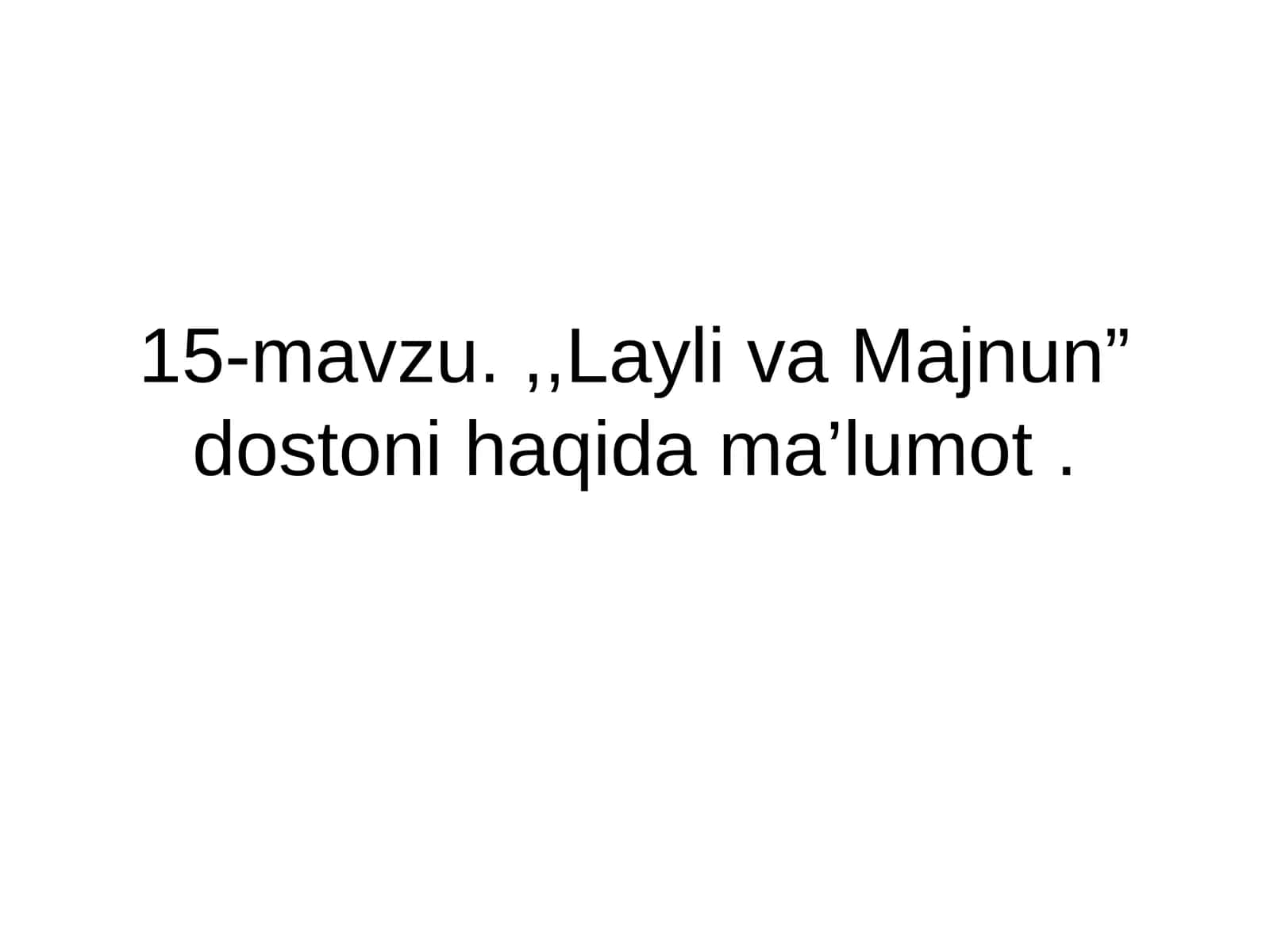 Layli va Majnun