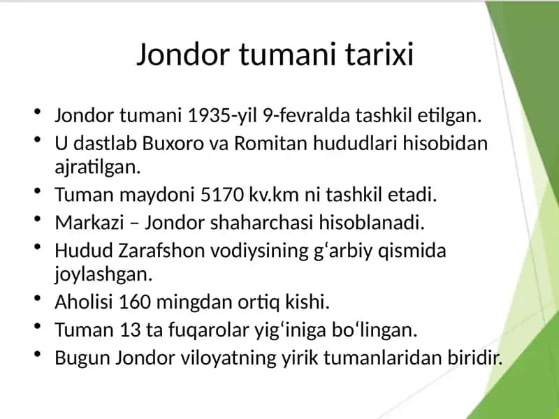 Jondor tumani tarixi