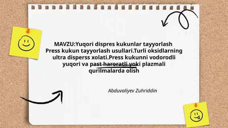 Yuqori dispres kukunlar tayyorlash