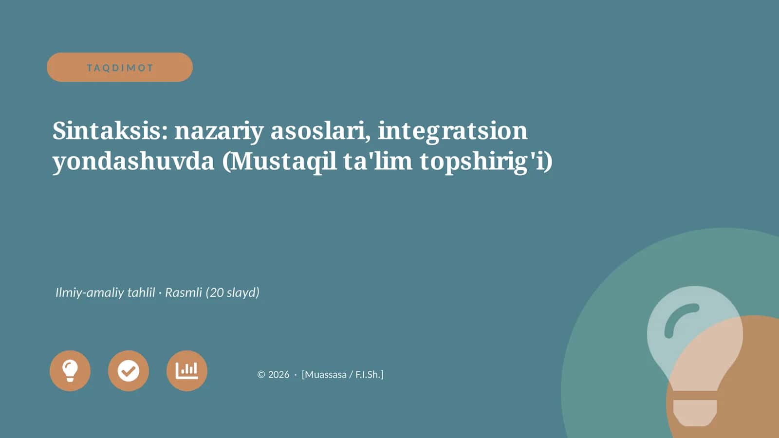 Sintaksis: nazariy asoslari, integratsion yondashuvda