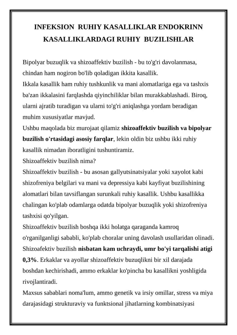 Shizoaffektiv buzilish