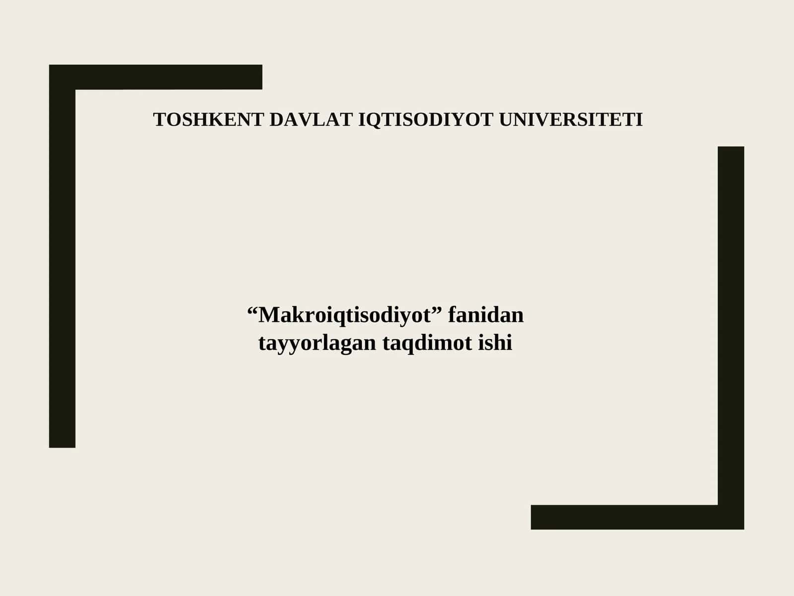 Xitoy Makroiqtisodiyoti tayyorlagan taqdimot ishi