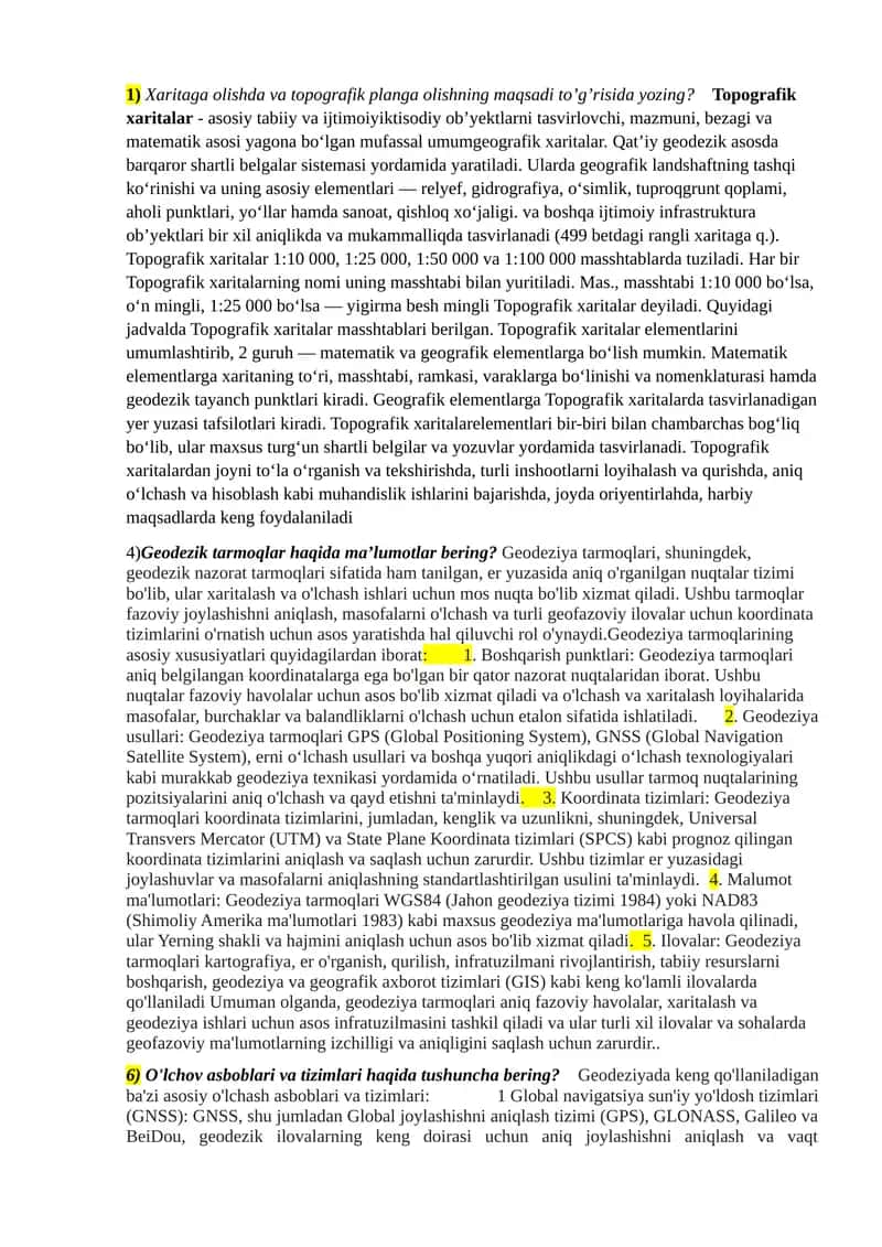 Topografik xaritalar