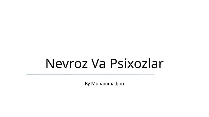 Nevroz Va Psixozlar