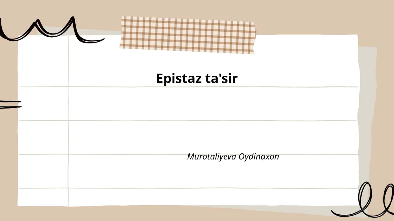 Epistaz ta'sir