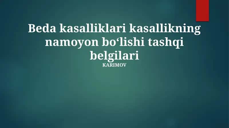 Beda kasalliklari kasallikning namoyon boʻlishi tashqi belgilari