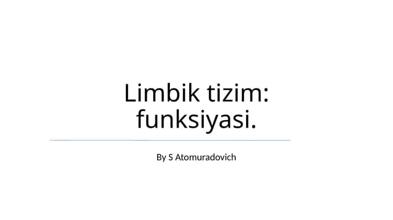 Limbik tizim: funksiyasi