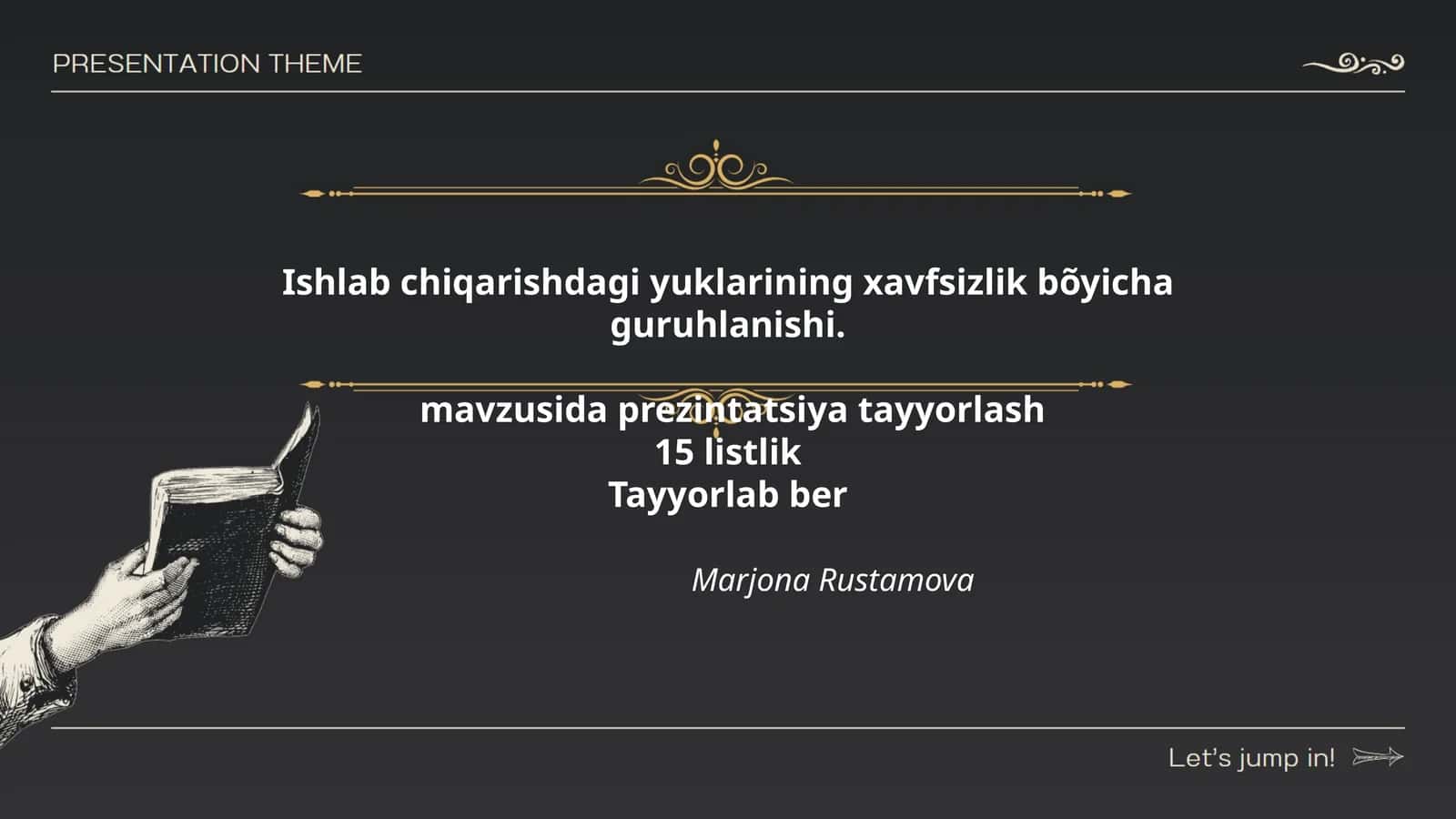 Ishlab chiqarishdagi yuklarining xavfsizlik bõyicha guruhlanishi