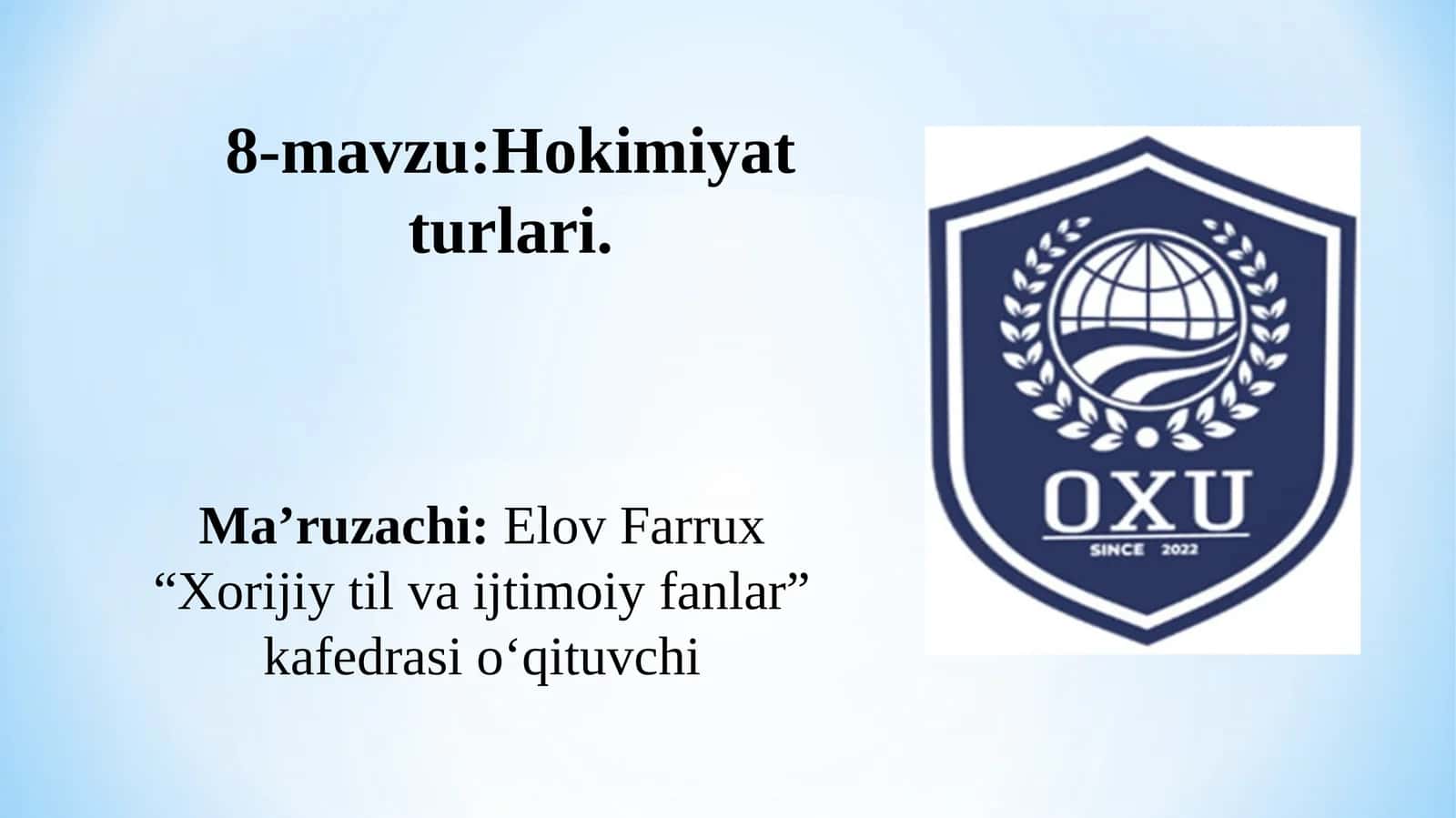 Hokimiyat turlari